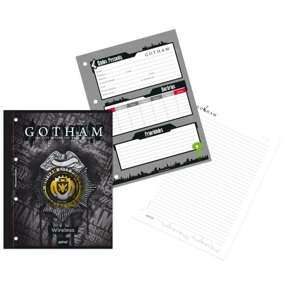 Caderno universitário 1x1 80 folhas coladas wireless Gotham 2230399 Spiral PT 1 UN