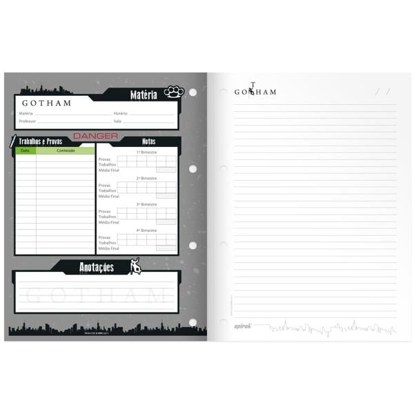 Caderno universitário 1x1 80 folhas coladas wireless Gotham 2230399 Spiral PT 1 UN