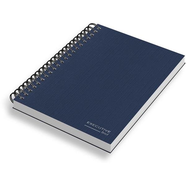 Caderno Executivo Universitário 160 Folhas Brief Executive Azul Marinho Spiral - PT 1 UN