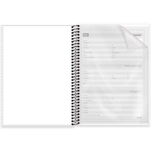 Caderno Universitário Capa Dura 1X1 80 Folhas Brief Branco Spiral - PT 1 UN