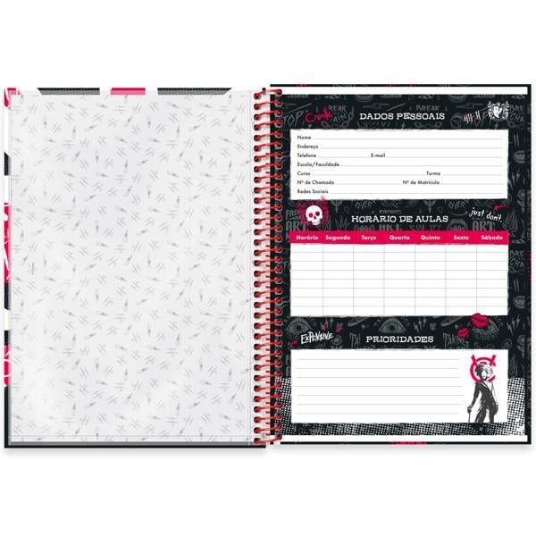 Caderno universitário capa dura 1x1 80 folhas, Disney Disney Cruella, Spiral, 2229614 - PT 1 UN