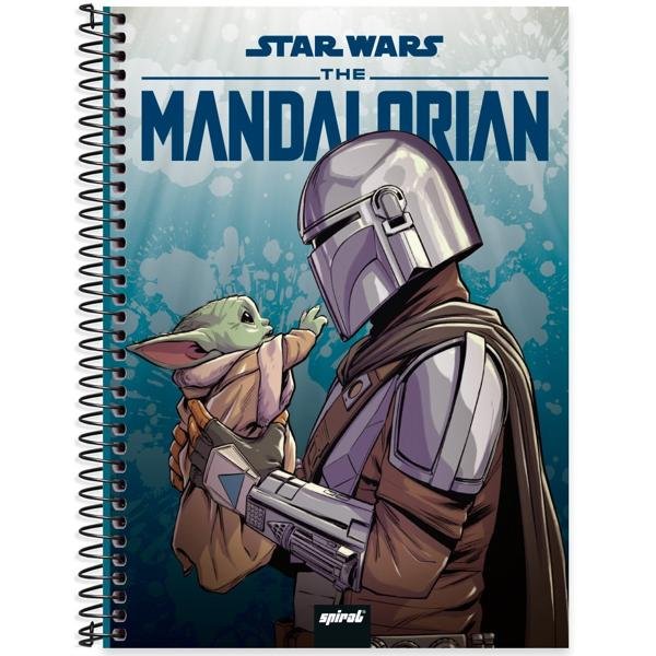 Caderno universitário capa dura 1x1 80 folhas, Star Wars The Mandalorian, Spiral, 2266282 - PT 1 UN