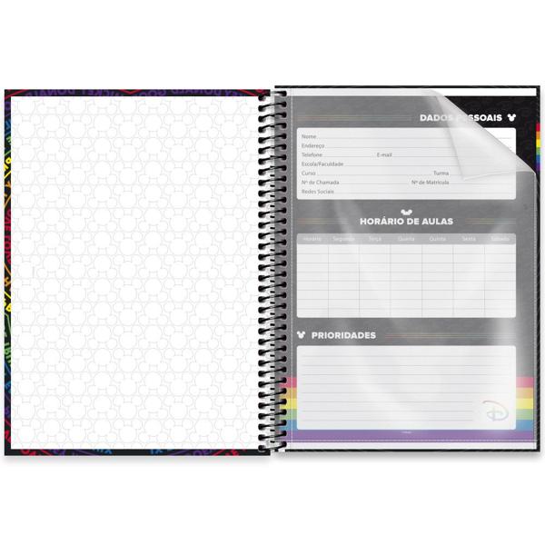 Caderno universitário capa dura 1x1 80 folhas, Disney Mickey Pride, Spiral, 2228907 - PT 1 UN