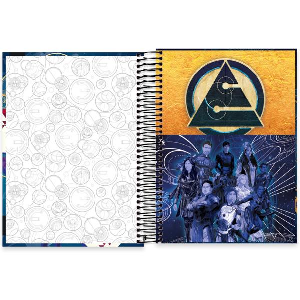 Caderno universitário capa dura 10x1 160 folhas, Marvel Eternos, Spiral, 2266367 - PT 1 UN