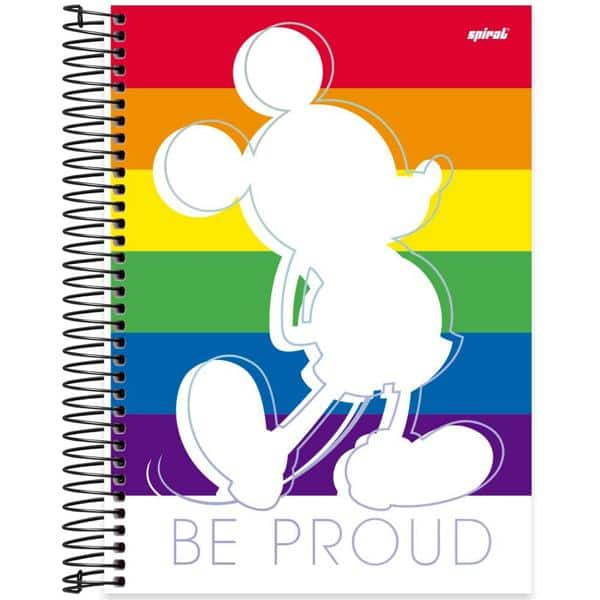 Caderno universitário capa dura 10x1 160 folhas, Mickey Disney Pride, Spiral, 2265773 - PT 1 UN