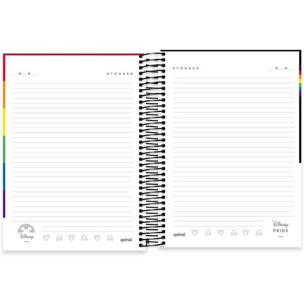 Caderno universitário capa dura 10x1 160 folhas, Mickey Disney Pride, Spiral, 2265773 - PT 1 UN