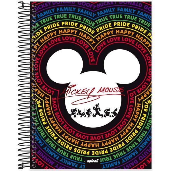 Caderno universitário capa dura 10x1 160 folhas, Mickey Disney Pride, Spiral, 2228914 - PT 1 UN