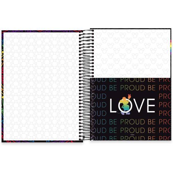 Caderno universitário capa dura 10x1 160 folhas, Mickey Disney Pride, Spiral, 2228914 - PT 1 UN