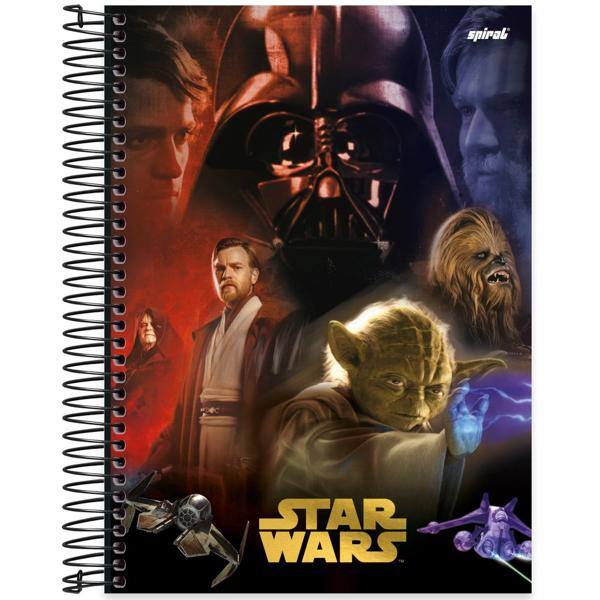 Caderno universitário capa dura 10x1 160 folhas, Star Wars Vader, Spiral, 2266473 - PT 1 UN