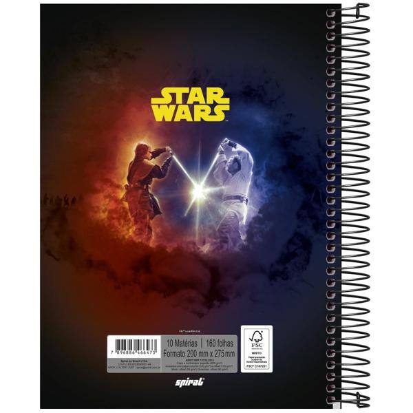 Caderno universitário capa dura 10x1 160 folhas, Star Wars Vader, Spiral, 2266473 - PT 1 UN