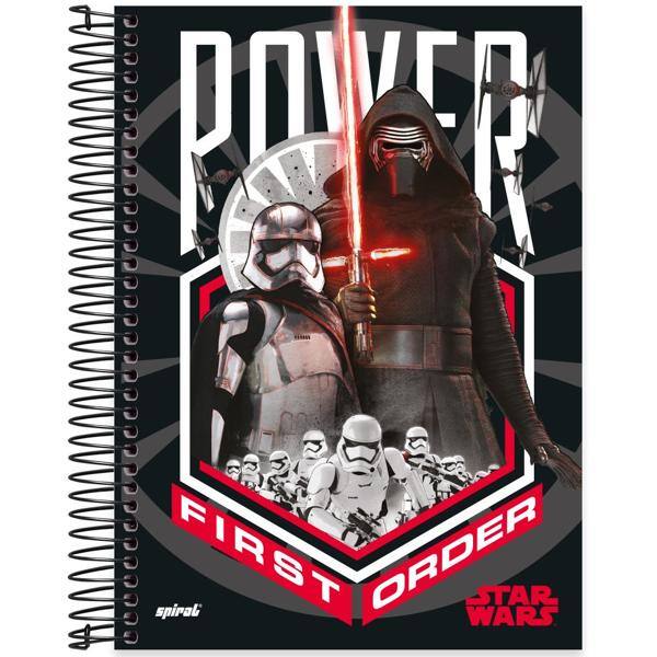 Caderno universitário capa dura 10x1 160 folhas, Star Wars First Order, Spiral, 2266541 - PT 1 UN