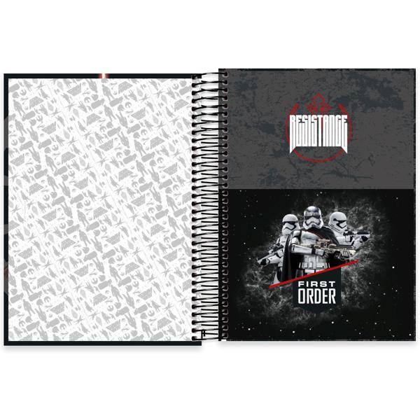 Caderno universitário capa dura 10x1 160 folhas, Star Wars First Order, Spiral, 2266541 - PT 1 UN