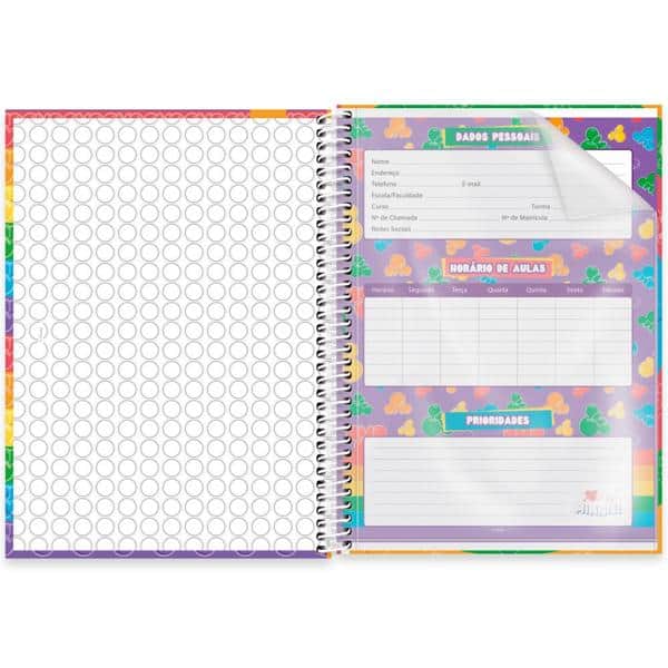 Caderno universitário capa dura 1x1 80 folhas, Disney Minnie Pop It, Spiral, 2266923 - PT 1 UN