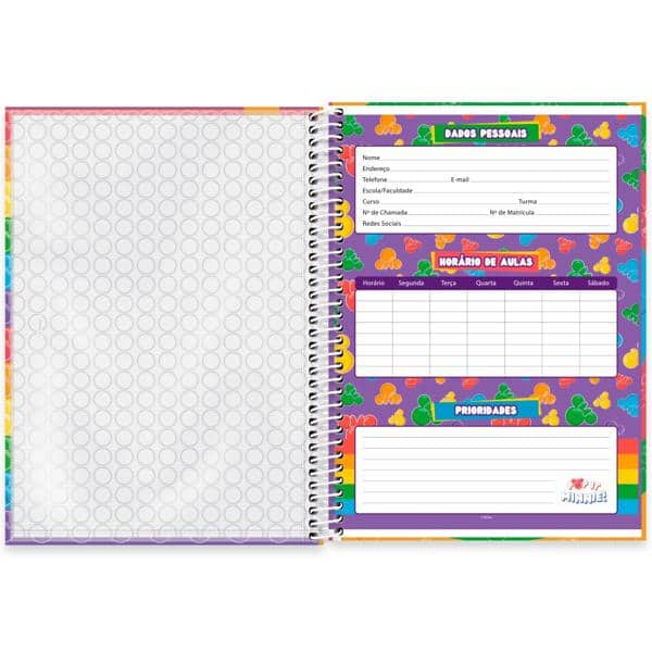 Caderno universitário capa dura 1x1 80 folhas, Disney Minnie Pop It, Spiral, 2266923 - PT 1 UN
