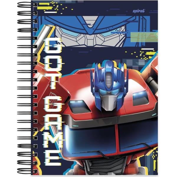 Caderno universitário capa dura 10x1 160 folhas, Transformers, Spiral, 2266893 - PT 1 UN