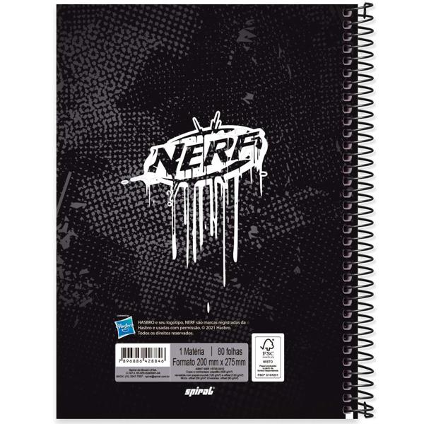 Caderno universitário capa dura 1x1 80 folhas, Nerf, Spiral, 2228846 - PT 1 UN