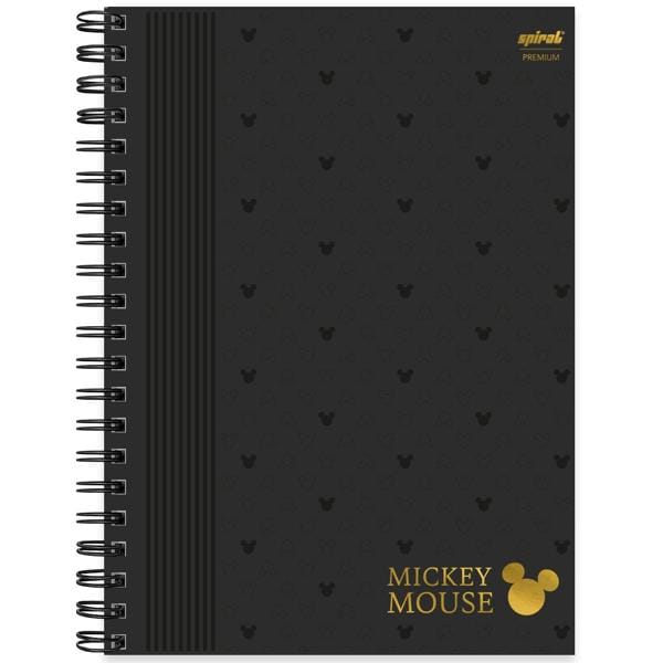 Caderno universitário capa polipropileno 1x1 80 folhas Disney Mickey PP, Spiral, 2230672 - PT 1 UN