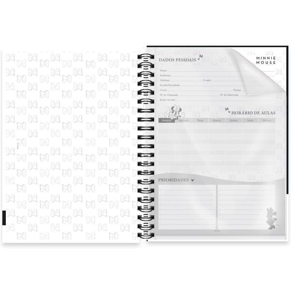 Caderno universitário capa polipropileno 1x1 80 folhas Disney Minnie PP, Spiral, 2230696 - PT 1 UN