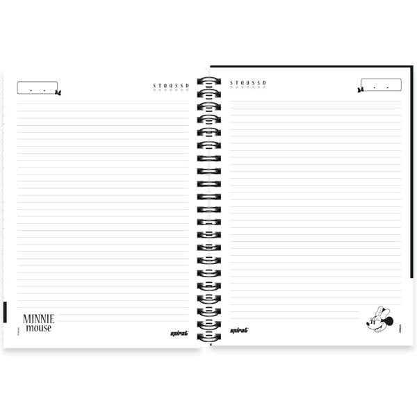 Caderno universitário capa polipropileno 1x1 80 folhas Disney Minnie PP, Spiral, 2230696 - PT 1 UN