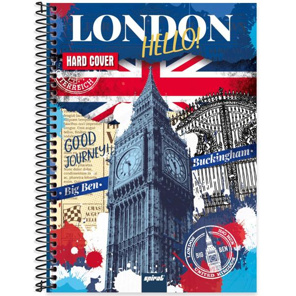 Caderno universitário capa dura,1x1 80 folhas, Hard Cover, 2369702, Spiral Har - PT 1 UN