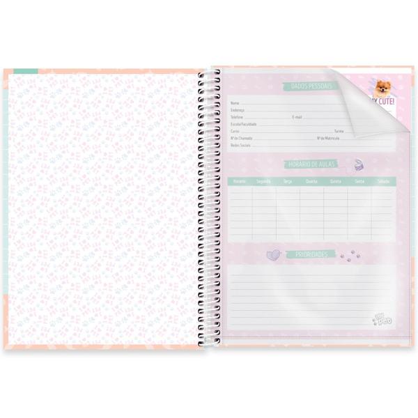 Caderno universitário capa dura, 1x1, 80 folhas, My Pet, 2348738, Spiral Pet - PT 1 UN