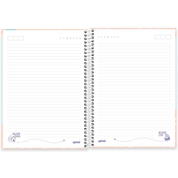 Caderno universitário capa dura, 1x1, 80 folhas, My Pet, 2348738, Spiral Pet - PT 1 UN