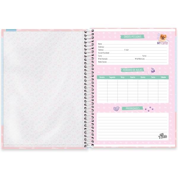 Caderno universitário capa dura, 1x1, 80 folhas, My Pet, 2348745, Spiral Pet - PT 1 UN