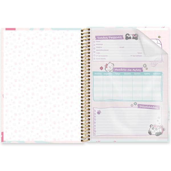 Caderno universitário capa dura, 1x1, 80 folhas, Pop Pet, 2348776, Spiral Pop - PT 1 UN