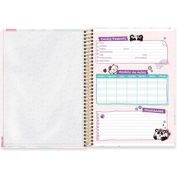 Caderno universitário capa dura, 1x1, 80 folhas, Pop Pet, 2348776, Spiral Pop - PT 1 UN