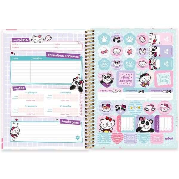 Caderno universitário capa dura, 1x1, 80 folhas, Pop Pet, 2348776, Spiral Pop - PT 1 UN