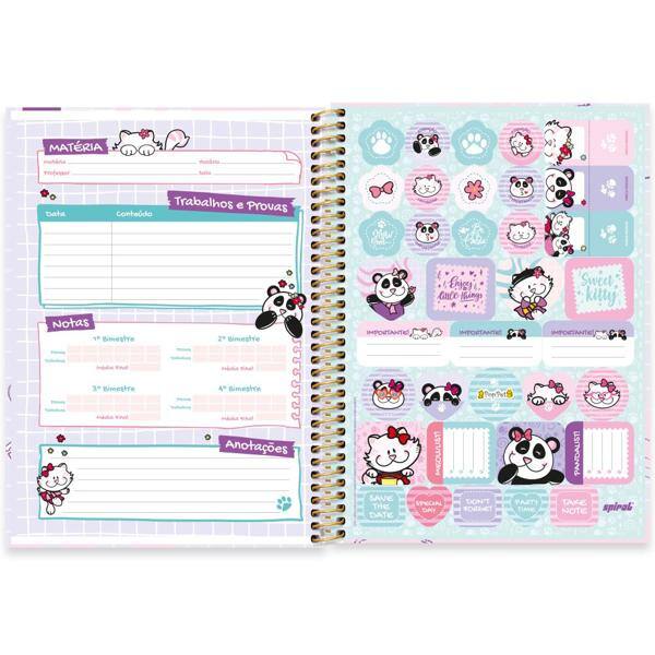 Caderno universitário capa dura, 1x1, 80 folhas, Pop Pet, 2348783, Spiral Pop - PT 1 UN