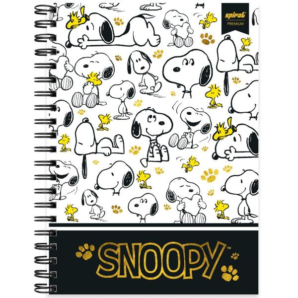 Caderno universitário capa dura, 1x1, 80 folhas, Snoopy Premium, 2350212, Spiral Sno - PT 1 UN