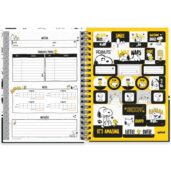 Caderno universitário capa dura, 1x1, 80 folhas, Snoopy Premium, 2350212, Spiral Sno - PT 1 UN