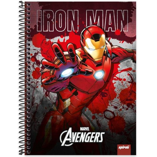 Caderno universitário capa dura, 1x1 80 folhas, Avengers, 2351080, Spiral Av - PT 1 UN
