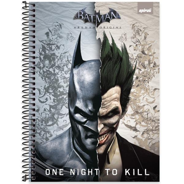 Caderno universitário capa dura, 1x1 80 folhas, Batman Game, 2351103, Spiral Btg - PT 1 UN