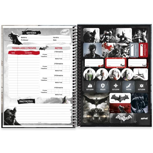 Caderno universitário capa dura, 1x1 80 folhas, Batman Game, 2351103, Spiral Btg - PT 1 UN