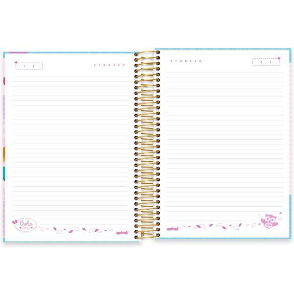 Caderno universitário capa dura, 10x1, 160 folhas, Corujinha, 2371415, Spiral Cor - PT 1 UN