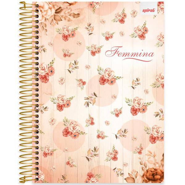 Caderno universitário capa dura, 10x1, 160 folhas, Femmina, 2348882, Spiral Fem - PT 1 UN