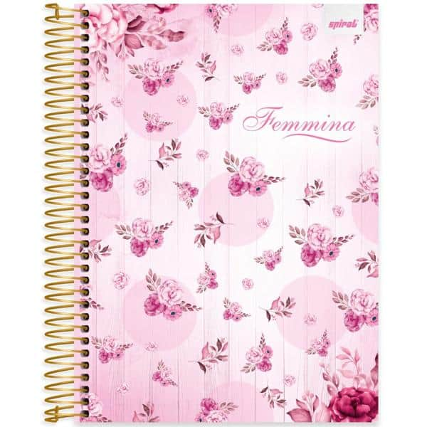 Caderno universitário capa dura, 10x1, 160 folhas, Femmina, 2348899, Spiral Fem - PT 1 UN