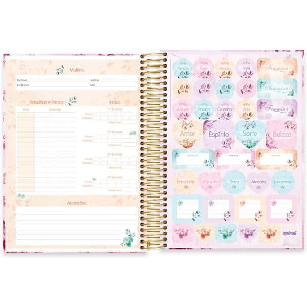 Caderno universitário capa dura, 10x1, 160 folhas, Femmina, 2348899, Spiral Fem - PT 1 UN