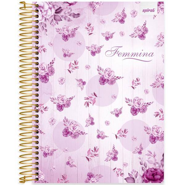 Caderno universitário capa dura, 10x1, 160 folhas, Femmina, 2369788, Spiral Fem - PT 1 UN