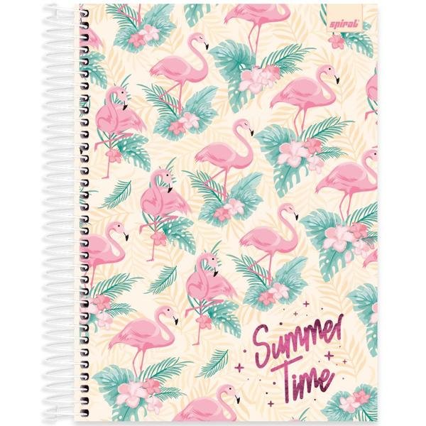 Caderno universitário capa dura, 10x1, 160 folhas, Flamingo, 2349025, Spiral Ten - PT 1 UN