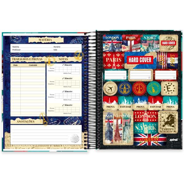 Caderno universitário capa dura, 10x1, 160 folhas, Hard Cover, 2348912, Spiral Har - PT 1 UN