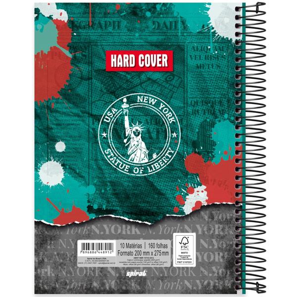 Caderno universitário capa dura, 10x1, 160 folhas, Hard Cover, 2348912, Spiral Har - PT 1 UN