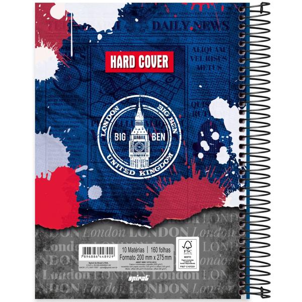 Caderno universitário capa dura, 10x1, 160 folhas, Hard Cover, 2348929, Spiral Har - PT 1 UN