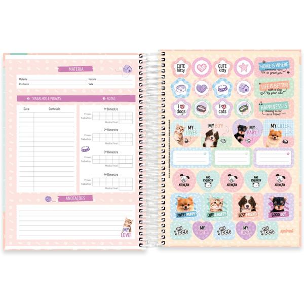 Caderno universitário capa dura, 10x1, 160 folhas, My Pet, 2348967, Spiral Pet - PT 1 UN