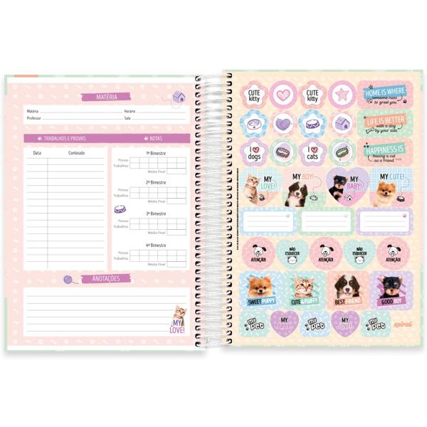 Caderno universitário capa dura, 10x1, 160 folhas, My Pet, 2348974, Spiral Pet - PT 1 UN