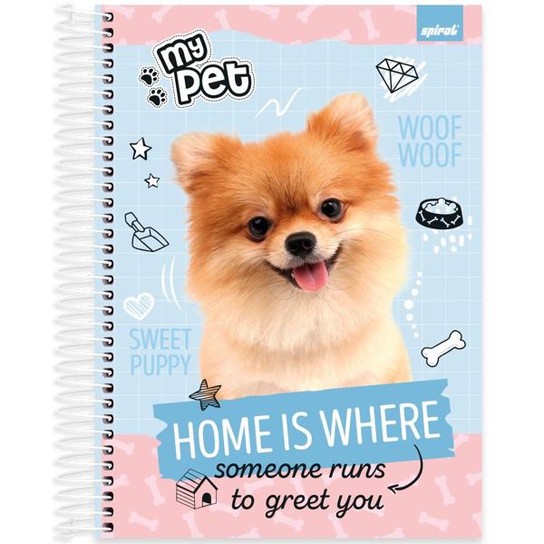 Caderno universitário capa dura, 10x1, 160 folhas, My Pet, 2348981, Spiral Pet - PT 1 UN