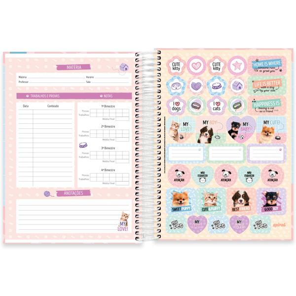 Caderno universitário capa dura, 10x1, 160 folhas, My Pet, 2348981, Spiral Pet - PT 1 UN