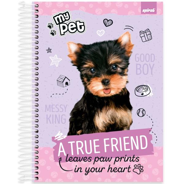 Caderno universitário capa dura, 10x1, 160 folhas, My Pet, 2348998, Spiral Pet - PT 1 UN